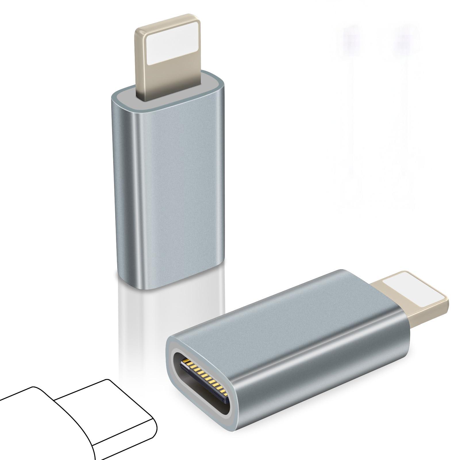 4PCS USB C to Lightning Adapter 15W Fast Charging & Data Sync Converter for iPhone iPad AirPods: green
