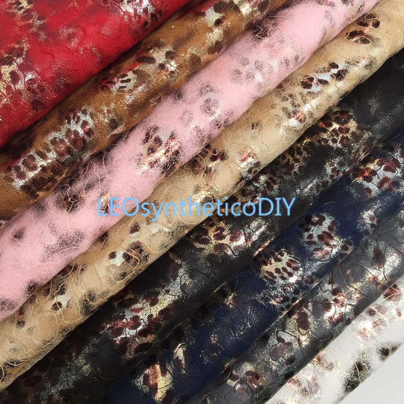 1pc 21 x 29cm luipaardprint imitatieleer stof, synthetisch leer stof leren vellen voor het maken van strikken leosyntheticodiy  t427a