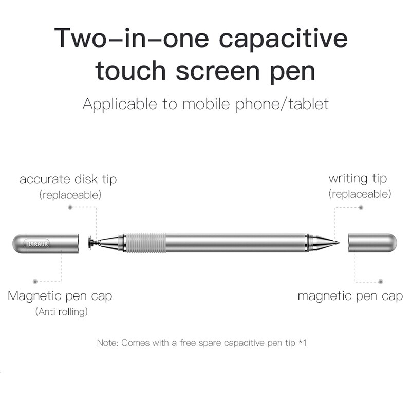 Baseus Tekening Stylus Pen Voor Apple Iphone Ipad Pro Double Behulp Capacitieve Touch Pen Voor Smartphone Tablet Samsung Hand Stylus