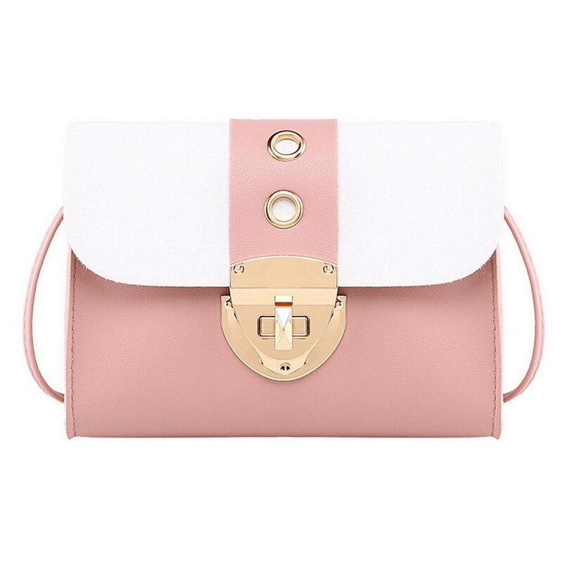 Bolsa feminina moda anel decoração retalhos crossbody sacos de ombro para mulheres saco de mensageiro de corrente mini saco sac principal femme: pink