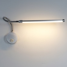 Slaapkamer Wandlamp Leesvoer Verlichting 6W LED Wandlamp Met Knop Schakelaar Aluminium 360 Graden Hoek Verstelbare AC90-260V