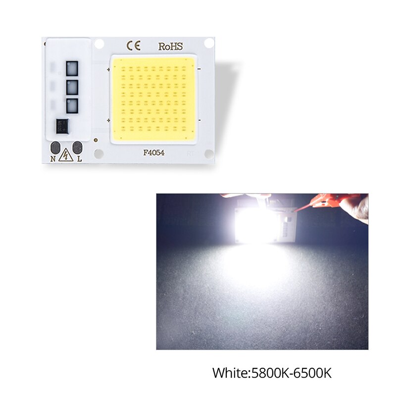 LED puce COB Diode ca 220V 110V 30W 20W 10W puissance réelle rectangulaire matrice projecteur pas besoin pilote Smart IC COB puce LED: 220V / Blanc froid / 10 W