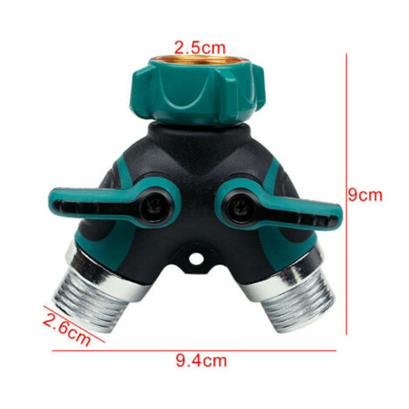 Garden Water Distributor 2 Way Distributor Water Flow Zinc Alloy Y Hose Splitters Connector Faucet Manifold Valve Tap Splitter