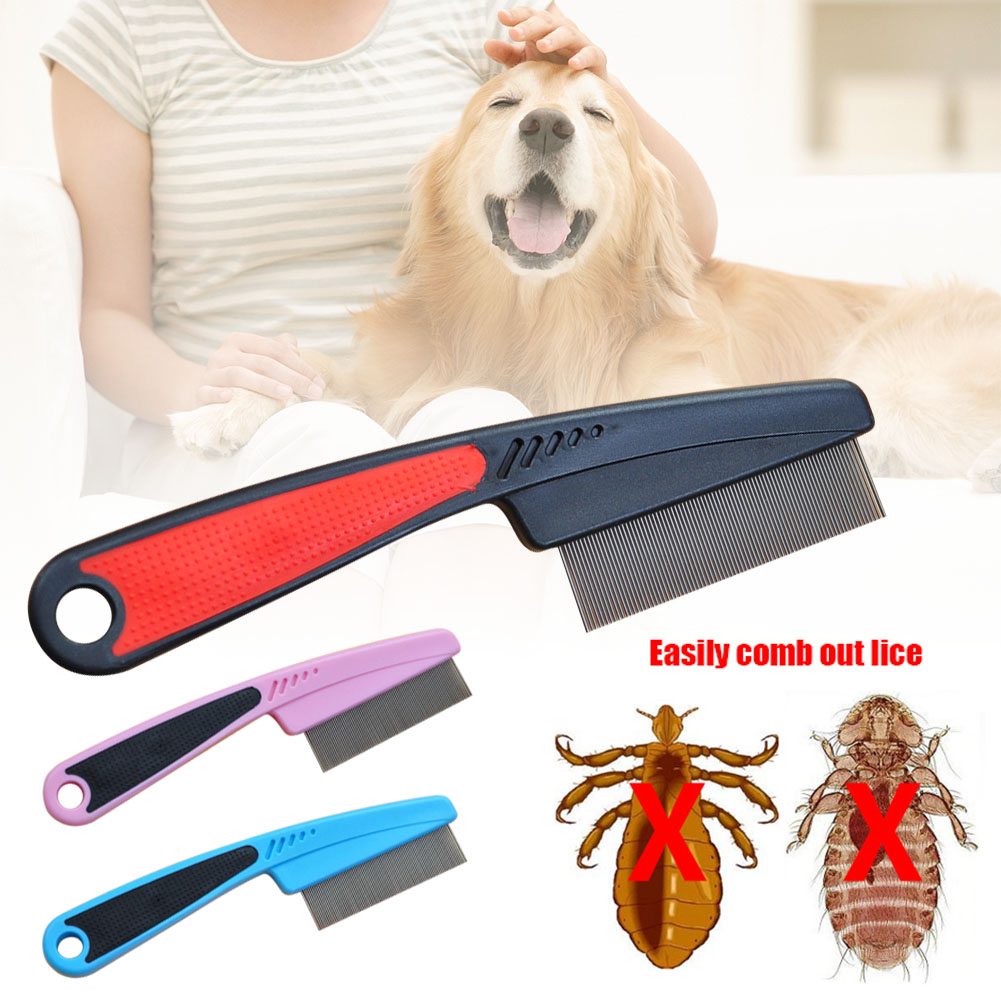 Flea Comb for Long Haired Cats Dogs Anti Knot Grooming Comb Easy Grip Handle Combs UD88