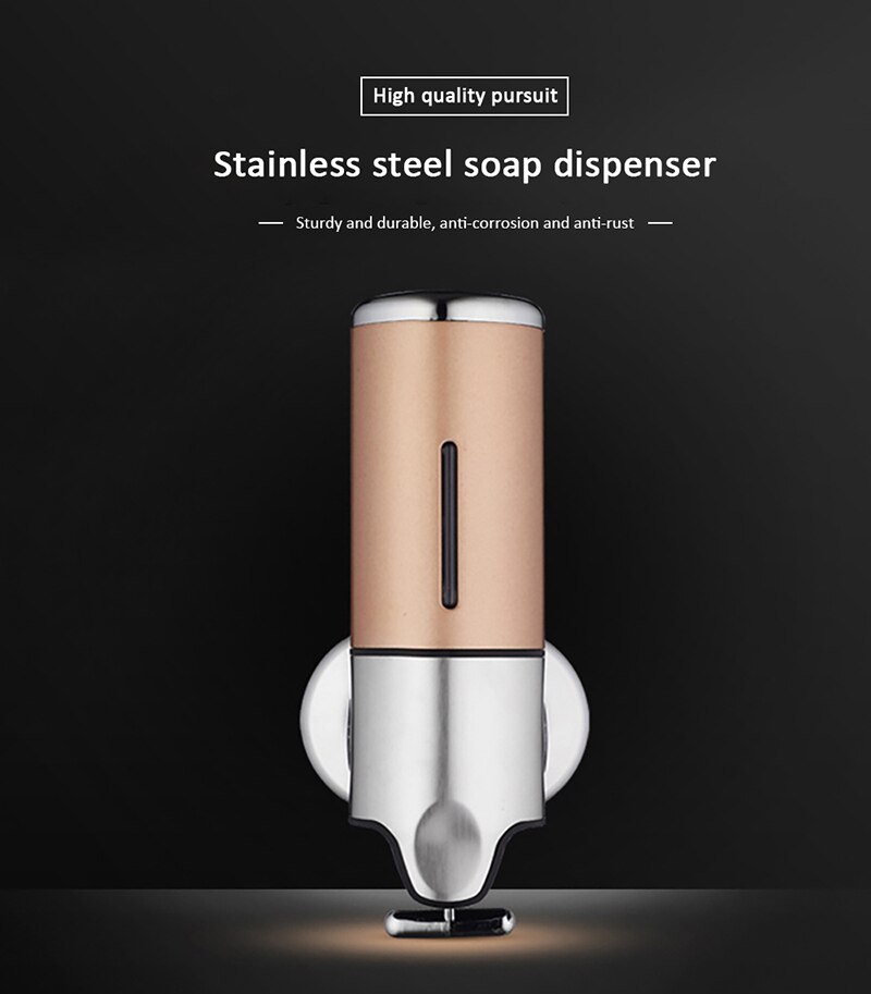 500ml Soap Dispenser Stainless Steel Bathroom Shower Lotion Shampoo Wall Mount For Wash-Bathroom Kitchen