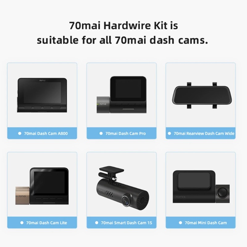 70mai Parküberwachungskabel hoch02 für 70mai 4K A500S A800S D06 D07 Lite2 D10 M300 Hardwire Bausatz hoch02 24H Parkmonitor