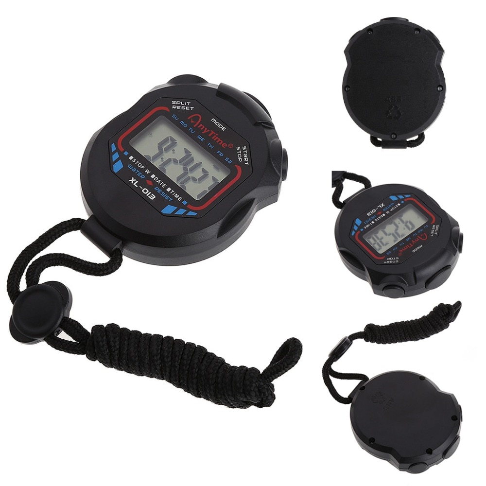 Digital Handheld LCD Chronograph Sports Timers Stop Watch With Straps