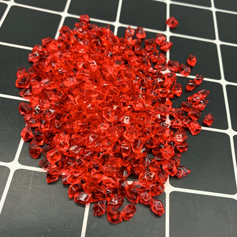 200 Uds. De piedras acrílicas coloridas para acuario, cubitos de hielo de cristal, decoración, relleno de jarrón, guijarros, accesorios para pecera, decoración de joyería DIY: Gris