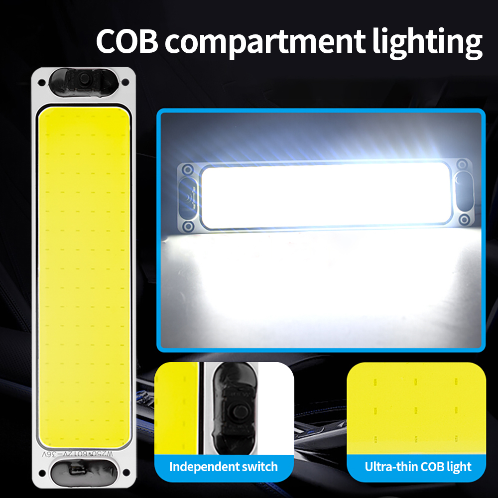 Bil interiørlys 12v-24v x 108 smd cob led panelpærer readling lys bil kuppellys vandtæt selvklæbende lastbillampe