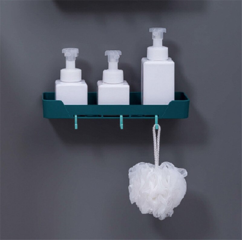 Bathroom Shower Shelf Rack Wall Mounted Shower Shelf Corner Drain Wall Mounted Stainless Steel Basket Storage Rack No Drill: green