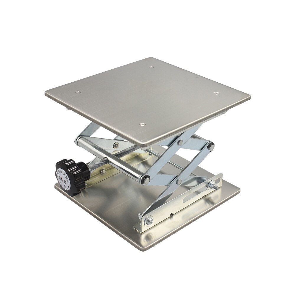 100x100mm Stainless Steel Lifter Router Plate Table Woodworking Machinery Engraving Laboratory Lifting Platform Carpentry Tool