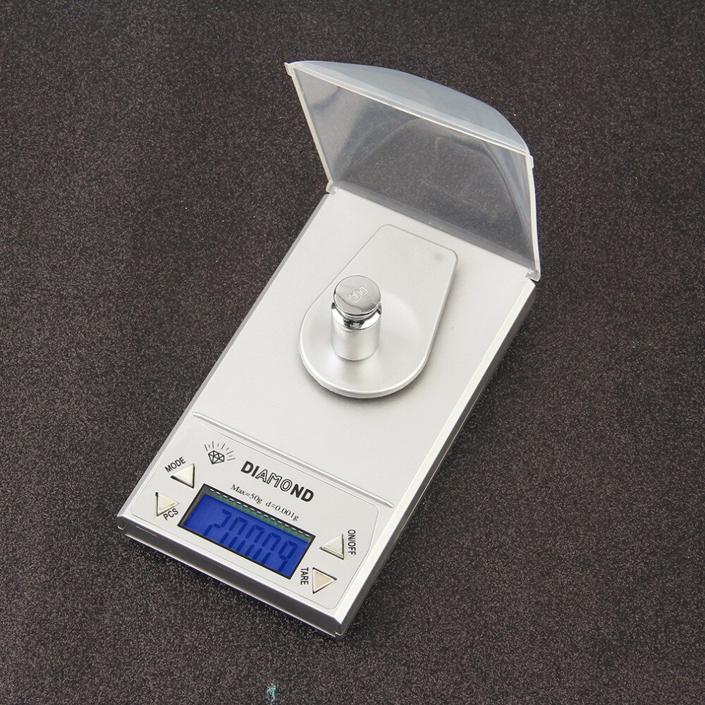 1pcs di Alta Precisione 50G 0.001g LCD Jewelry Digital Bilancia Lab Oro Erba Equilibrio Retroilluminazione Blu Grammo di Peso negozio in tutto il mondo Hot