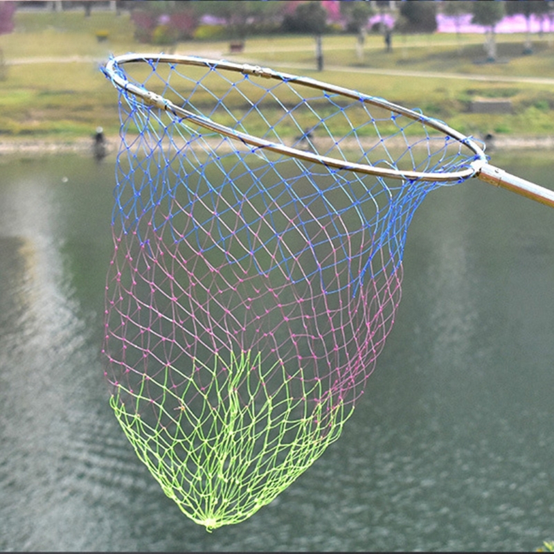 Folding Nylon Landing Dip Net Replacement Fishing Landing Meshs Net for Freshwaters Saltwater Fishing Net Easy to Use