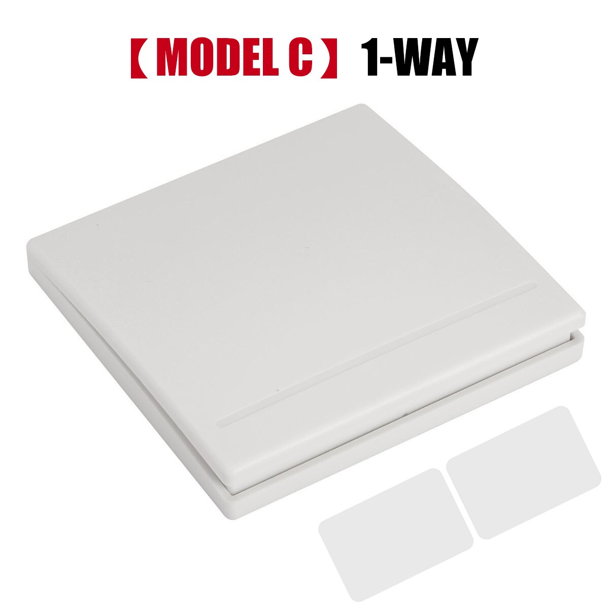 Smart Home Diy Wall Wireless Panel Transmitter LED Light Lamp Remote Control Switch 1/2/3-Way 315MHz/433MHz With Receiver Module: MODEL C 1-WAY