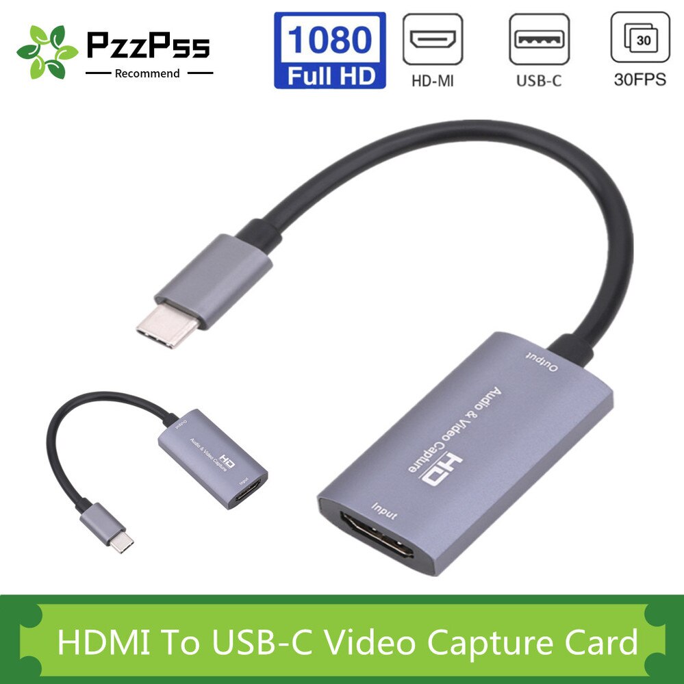 Pzzpss Hd 1080P Z29A Hdmi-ingang USB-C Uitgang Audio Video Capture Card Fot Telefoon/Computer Game Live plug En Play Vangt