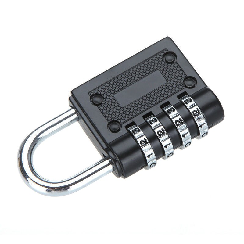 80*40*13mm 4 Dial Digit Combination Lock Heavy Duty Weatherproof Security Padlock Outdoor Gym Safely Code Lock Black