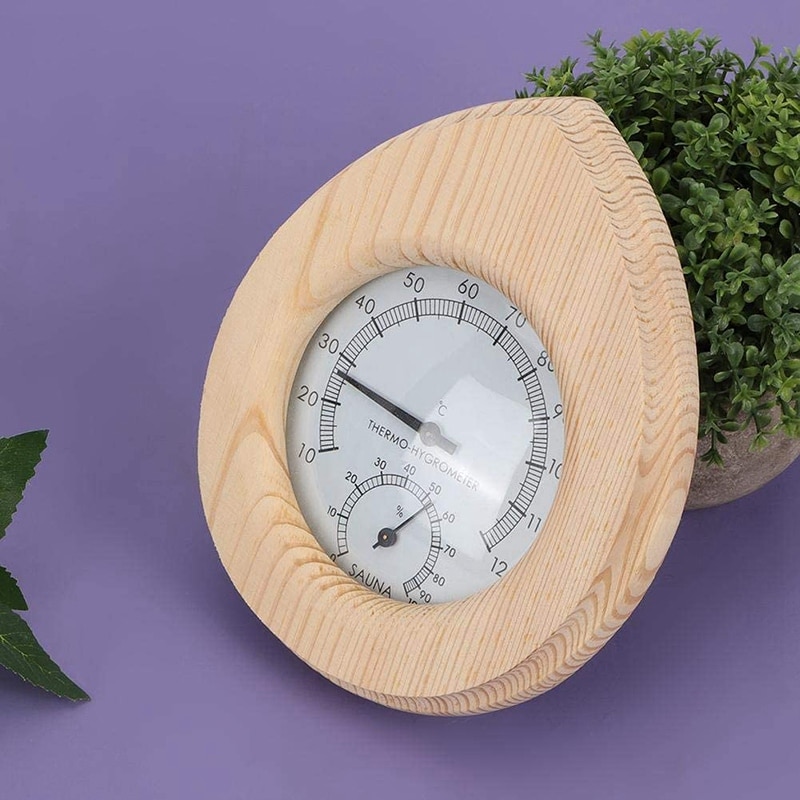 Sauna tilbehør spa termo hygrometer formet træ termometer temperatur fugtighedsmåler sauna dampbad tilbehør