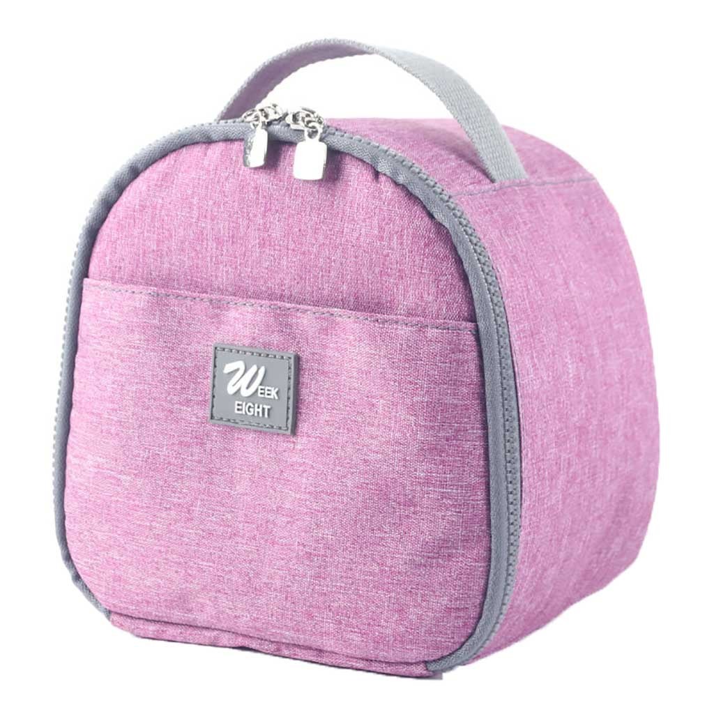 Tragbare Isolierte Thermische Kühler Lunch Box Bento Tote Tasche Fall Picknick bolsa termica mittagessen tasche lebensmittel tasche für frauen männer kid: Purpurrot