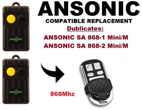 ANSONIC SA 868-1 Mini/M, SA 868-2 M 868Mhz télécommande de remplacement/duplicateur