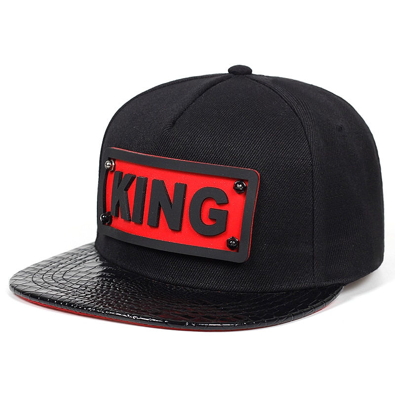 Sommar män baseball keps hiphop hattar pu läder platt takfot hatt 3d king mjuka silikon kepsar solhattar snapback hattar gorras