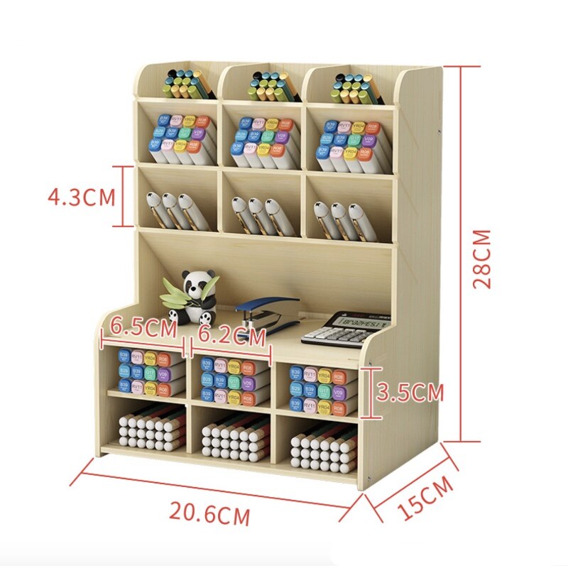 Stylo crayon porte-bois réception bureau apprentissage porte-plume organisateur de bureau support de rangement fournitures de bureau scolaire GG113: 010