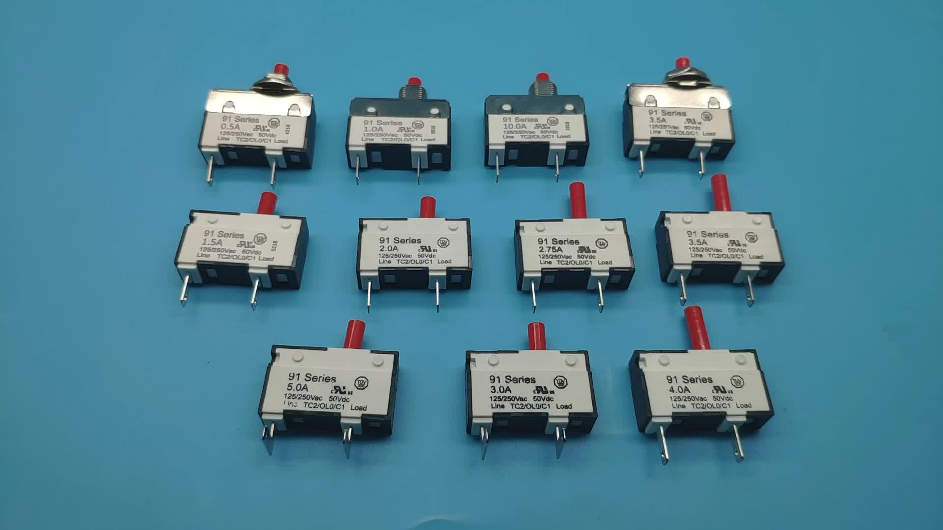 Kuoyuh 91- serien mini miniatyr overbelastningsbeskytter 0.5a 1a 2a 3a 4a 5a 6a 7a 8a 9a 10a elektrisk automatisk effektbryter