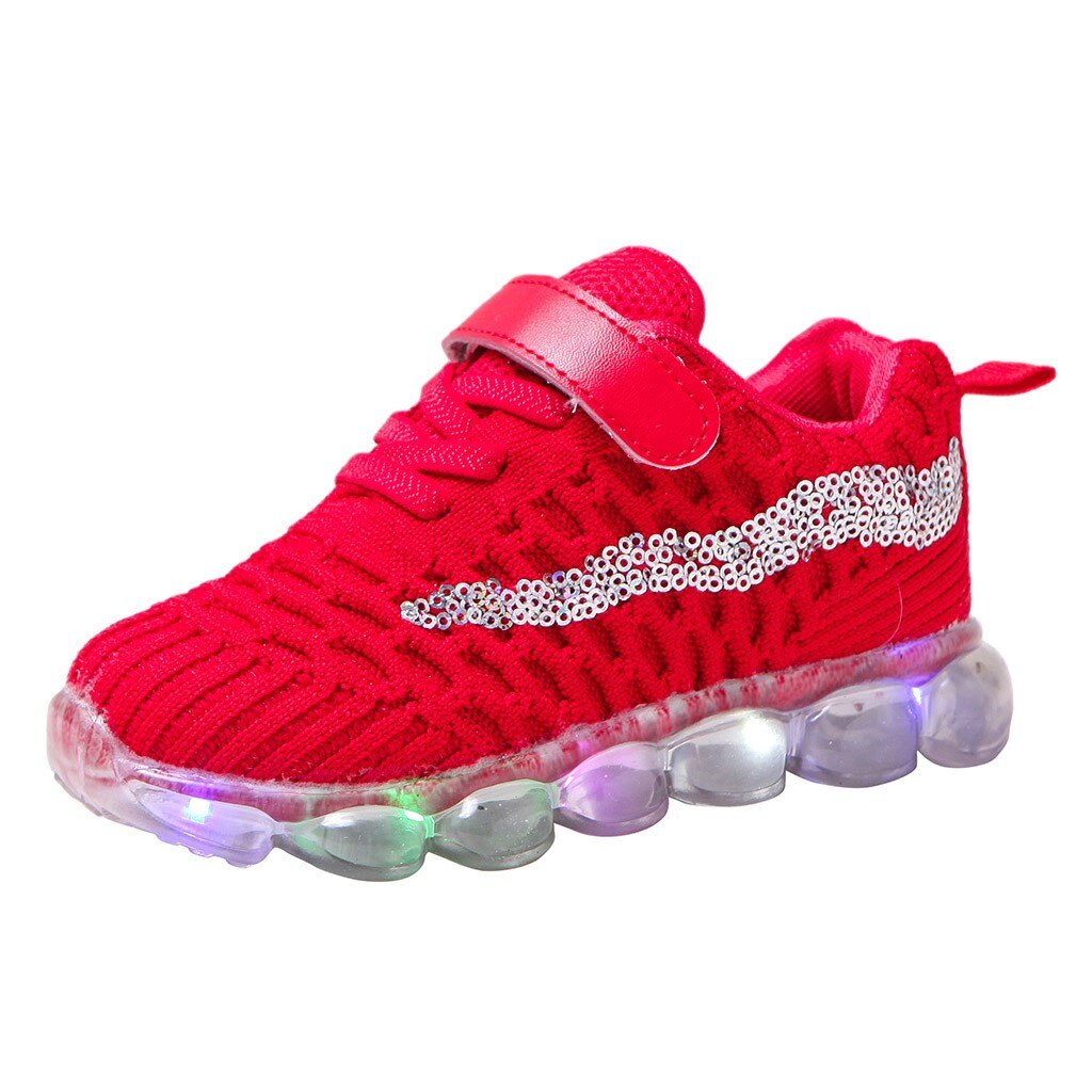 Led Lichtgevende Baby Casual Schoenen Kinderen Kind Baby Meisjes Jongens Bling Sport Run Sneakers Casual Schoenen Zapatillas Кроссовки Детские: Rood / 25