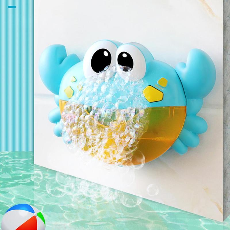 Plastic Cartoon Krab Bubble Machine Muziek Bubble Maker Grappige Water Zwemmen Blower Baby Bad Douche Speelgoed Outdoor Krab Bubble Speelgoed