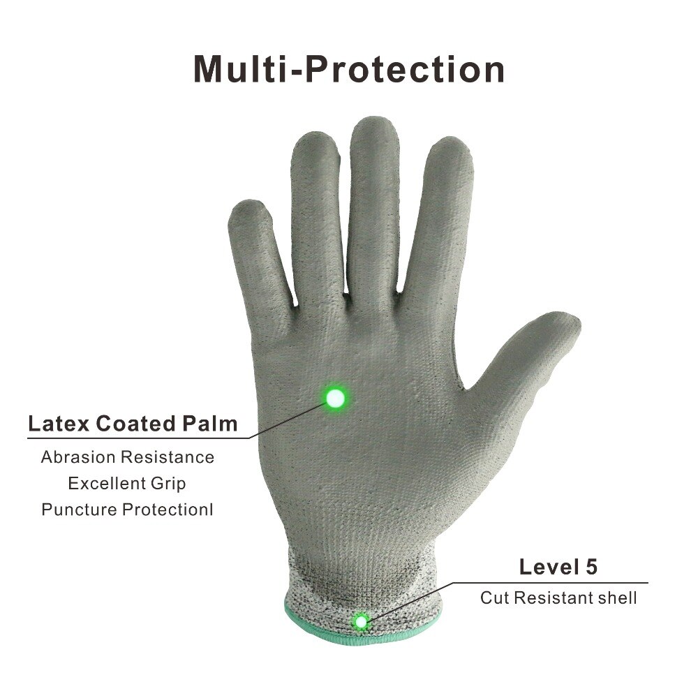 KIM YUAN Cut Resistant Gloves Mechanic General Utility Breathable Work Gloves Touch Screen,Skid/Abrasion Resistant, Pefect