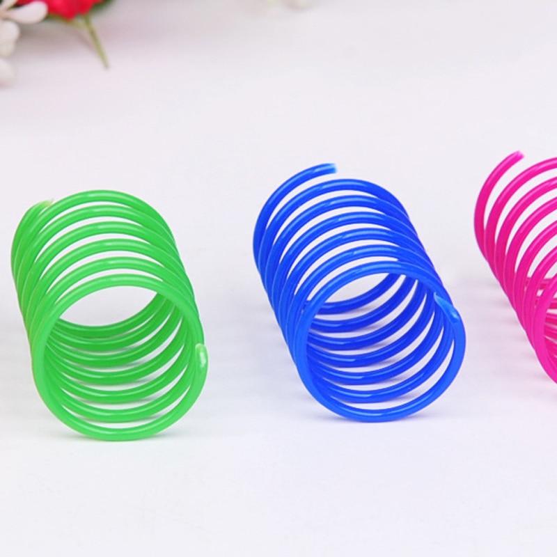 20PCS Plastic Spring Cat Toy Colorful Bounce Spring Cats Pet Toys