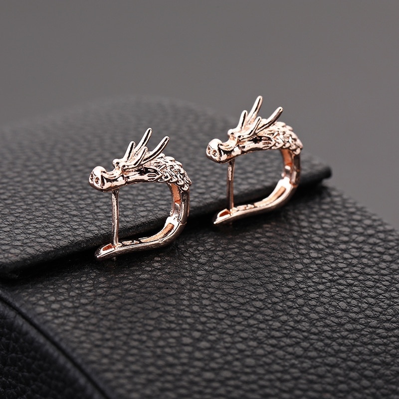 Personality Dragon Head Hoop Earrings for Men Women Gold Hoop Earrings Aretes Hip Hop Motorcycle Party Jewelry