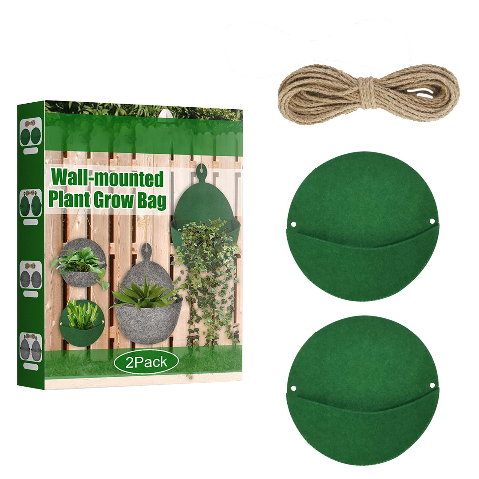 Worki robić uprawy roślin 2 paczki wiszące filcowe donica ogrodowa garnki pojemnik na kwiaty akcesoria robić domu na zewnątrz ogrodów: zielony styl A