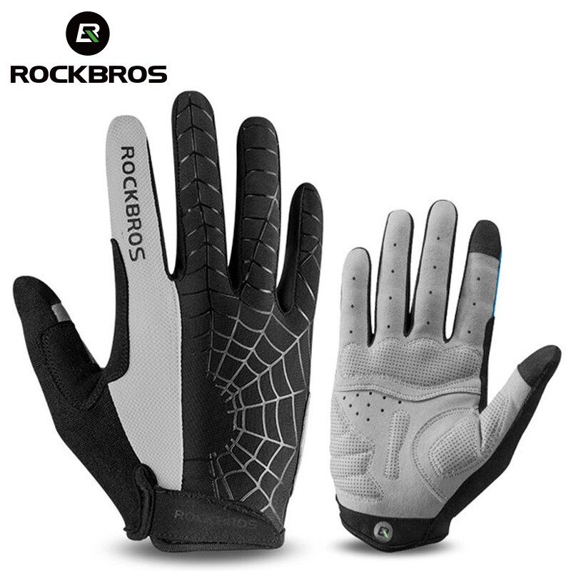 ROCKBROS gants de cyclisme éponge Pad doigt Long gants de moto pour vélo VTT gant écran tactile gants de VTT: S109-1BGR / M