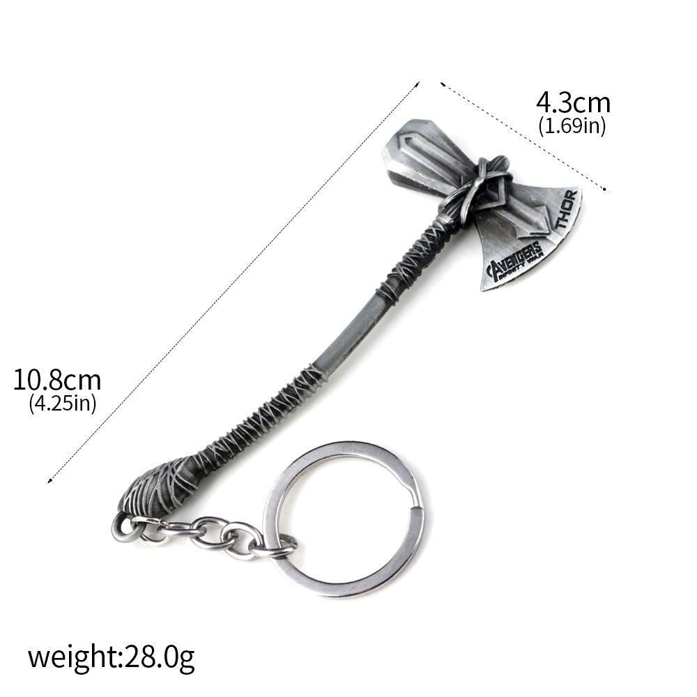Thor Hammer Metall Schlüsselanhänger Film Schmuck Schlüsselanhänger Cosplay Stütze Schlüsselhalter für Fans Tasche Ornament Auto Anhänger: Braun