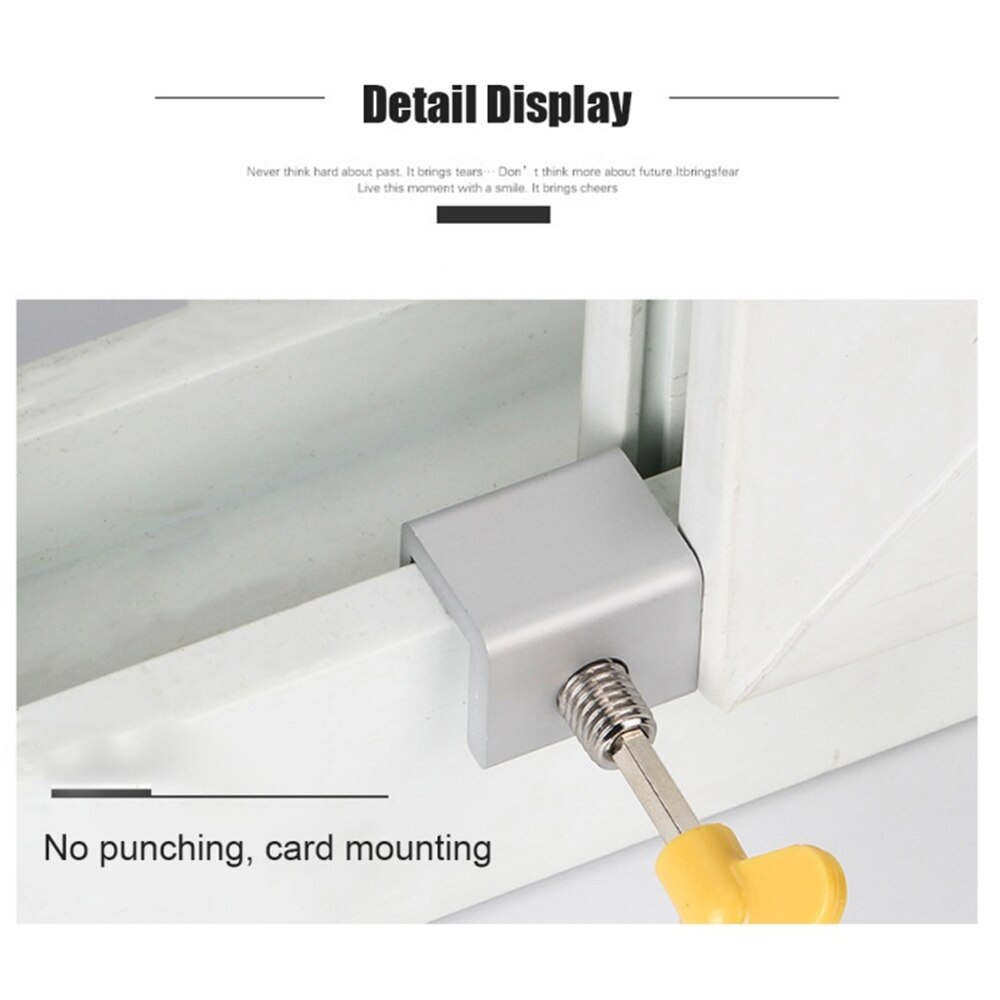 10pcs/lot Locking Steel Doors and Windows Track Restrictor Aluminum Door Safe Sliding Window Catch Children Security Sash Lock