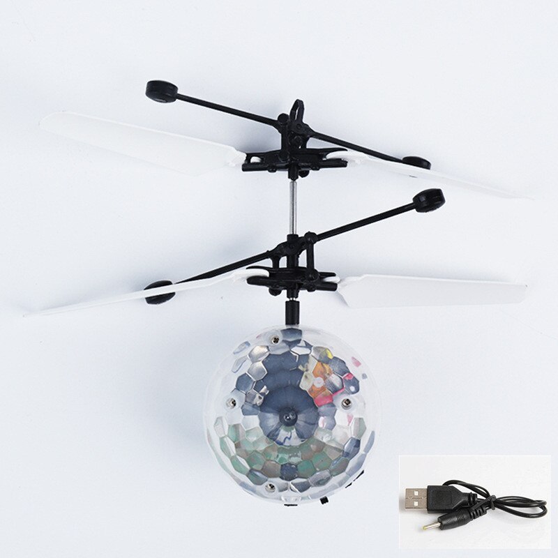 Glowing Toy RC Ball mini Induction Aircraft Colorful Lights Smart Charging Fly Ball RC drone Helicopter Aircraft Best: A