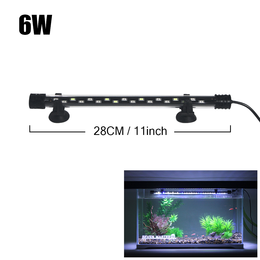Luz LED para acuario, lámpara de cultivo de plantas, luz impermeable para pecera, 18-58CM, iluminación decorativa para acuarios subacuáticos, 90-260V, 5730chip: Rosa