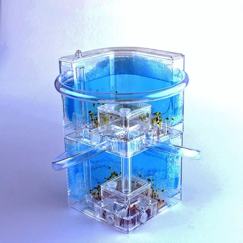 Double layer DIY Acrylic Ant Farm Underground Ant Nest Ant House with Feeding Area Pet Anthill Workshop Castle: White