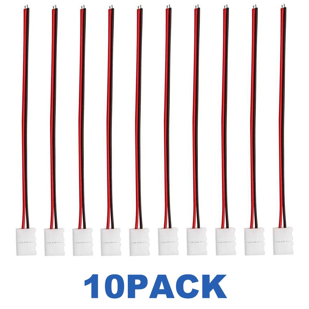 10 STUKS 2 Pin Gratis Soldeer Connector Kabel voor LED Een Kleur Light Strip Verlengsnoer voor Lamp Strip 2835 3528