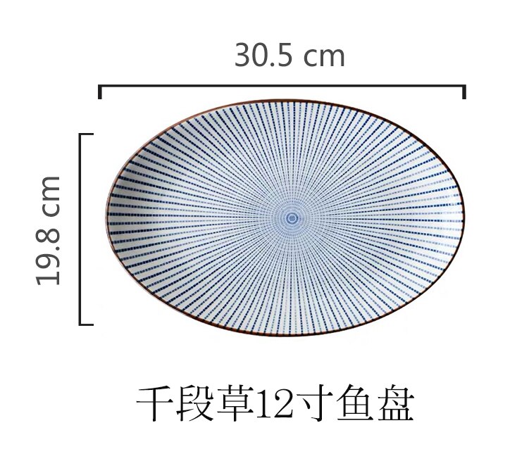 Miss Odd Deep Fish Plate Oval Home Nordic Steamed Fish Plate Double Ear Fish Plate: Light Green