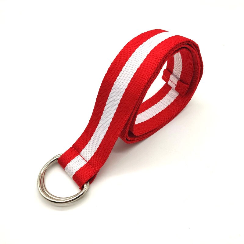 Ceinture en toile à boucle Double D unisexe, lettre punk style pour adolescent, large et longue sangle de taille, pantalon en jean pour adulte: 02-red