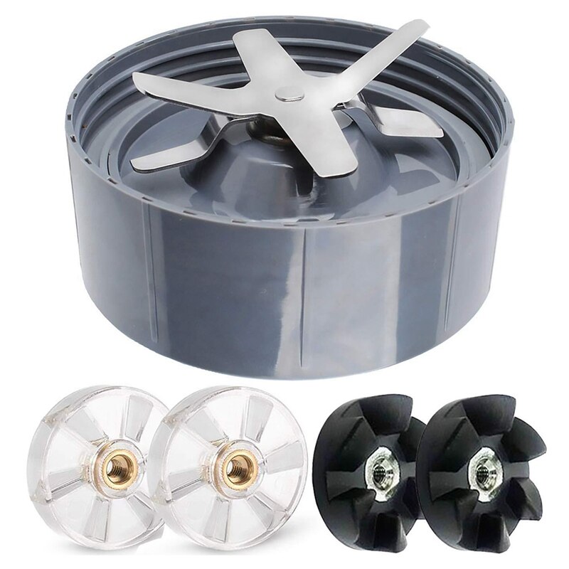 Blade Rubber Gears and Motor Base Top Gears Stainless Steel Cross Blade Replacement Parts for Nutribullet 600W/900W