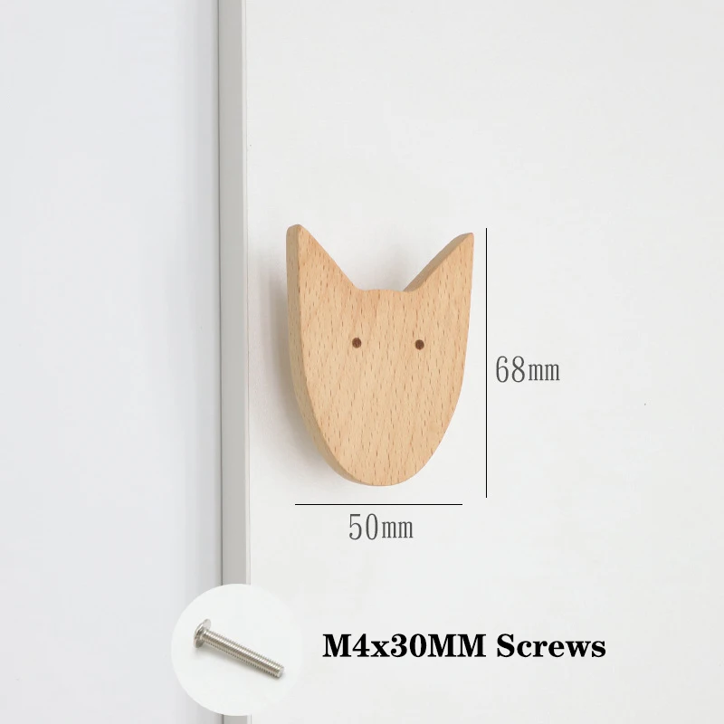 Trekroker barnerom dyremøbler i tre håndtak til skap og skuffer kjøkkenskap garderobehåndtak: Gul