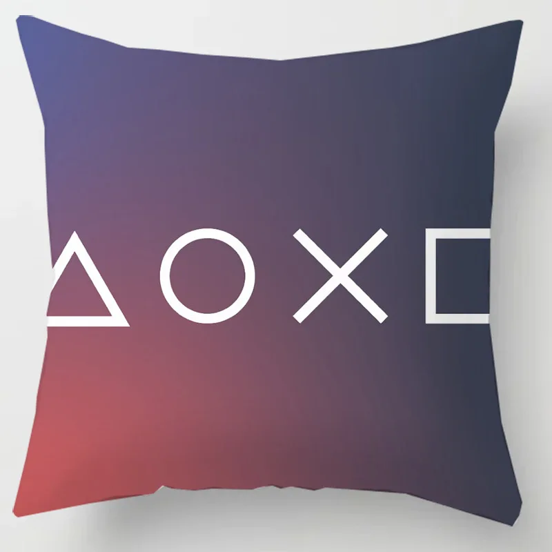 Taie d'oreiller carrée Style ventilateur de jeu TV, décoration d'intérieur, housse de coussin, Anime, , poignée de Gamer imprimée, 45x45, pour enfants