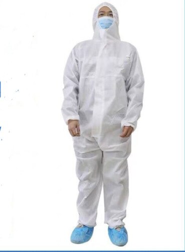 Herbruikbare Wit Hazmat Pak Lange Overall Ziekenhuis Veiligheid Kleding Bescherming Beschermende Anti-Virus Kleding Voorkomen Dust Spray