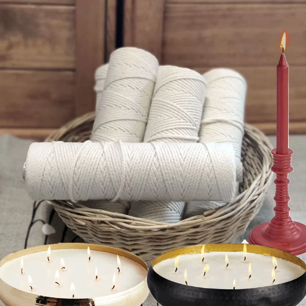 Kit de fabricación de velas con mecha de vela de 100m/rollo, mechas de velas ecológicas para herramientas de fabricación de velas DIY, para entusiastas hechos a mano