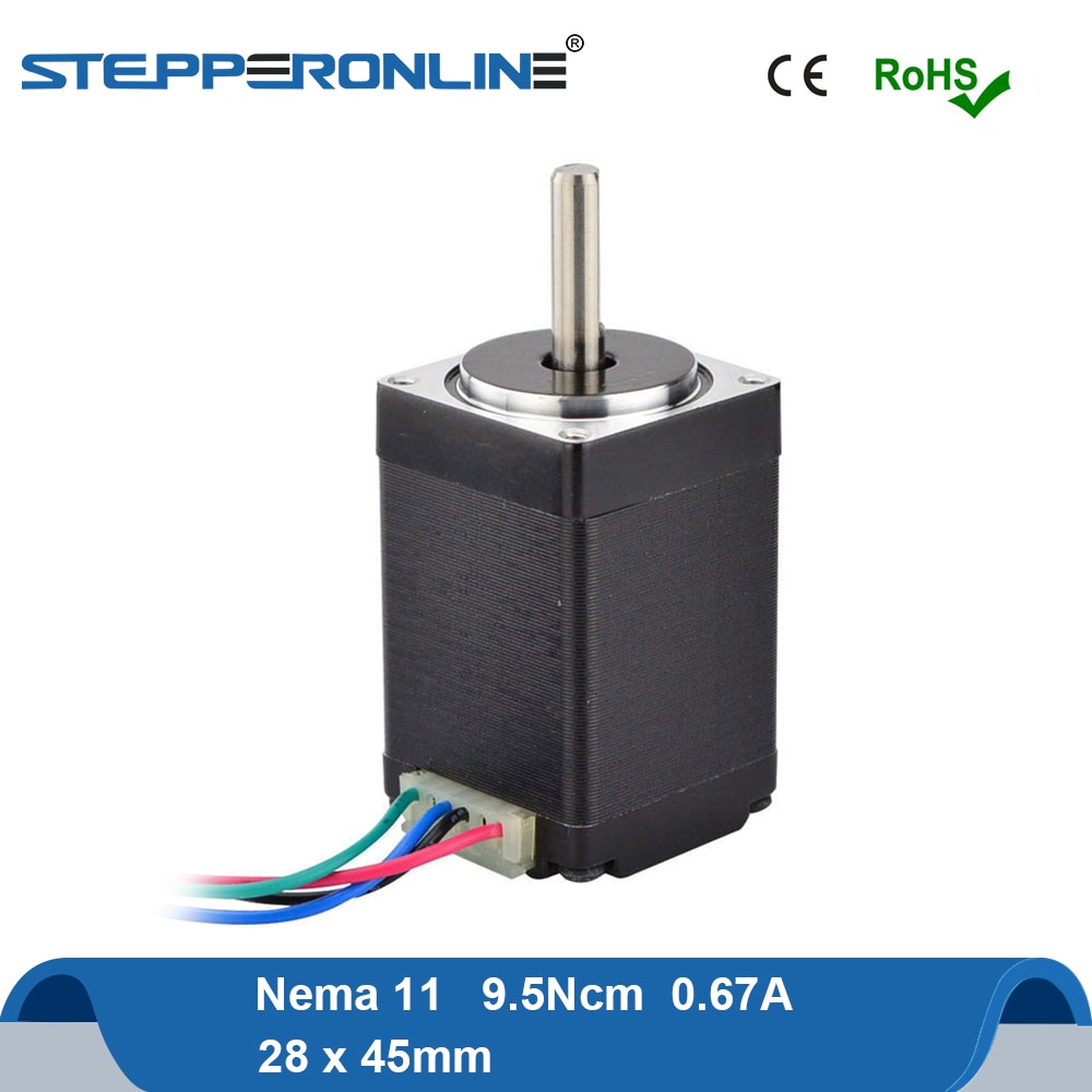 Nema 11 motor deslizante 9.5ncm (13.5oz.in) 28x45mm 0.67a nema11 stepping motor 4-lead para impressora 3d diy