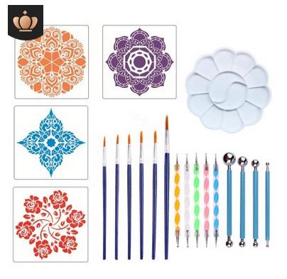 20 st/set kombination mandala dotting verktyg kit stenmålad lera diy målning mall verktygssats: Default Title
