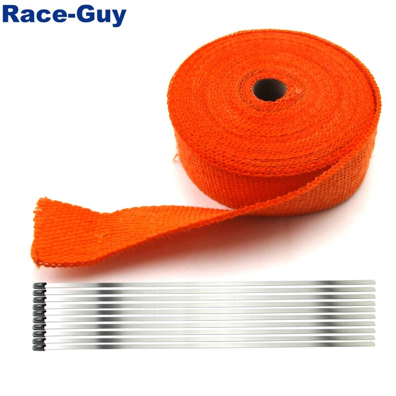 Rollo de cinta térmica de aislamiento térmico para tubo de escape, envoltura de tubo de escape, Lava Rock, naranja, 2 &quot;x 50 pies