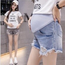 Zomer Vrouw Denim Shorts Zwangere Korte Broek Moederschap Kleding Zwangerschap Shorts Buik Shorts Gaten